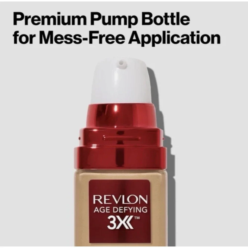 Pack 2 REVLON Age Defying 3X Foundation MEDIUM BEIGE 40, 1 Fl oz/30ML, EXP - Picture 3 of 3